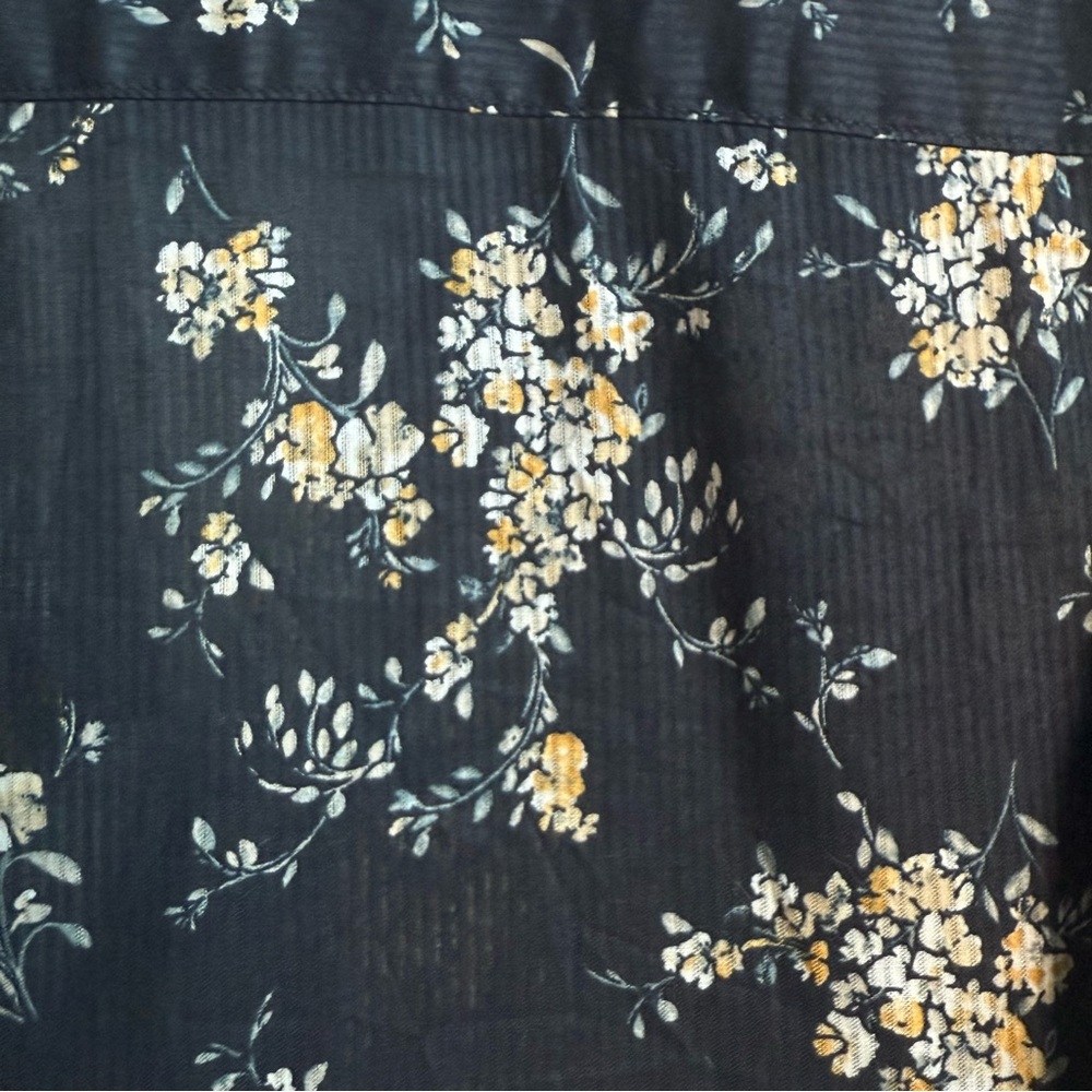 Ralph Lauren Black Floral Button Down Shirt Plus 1X - Picture 6 of 7